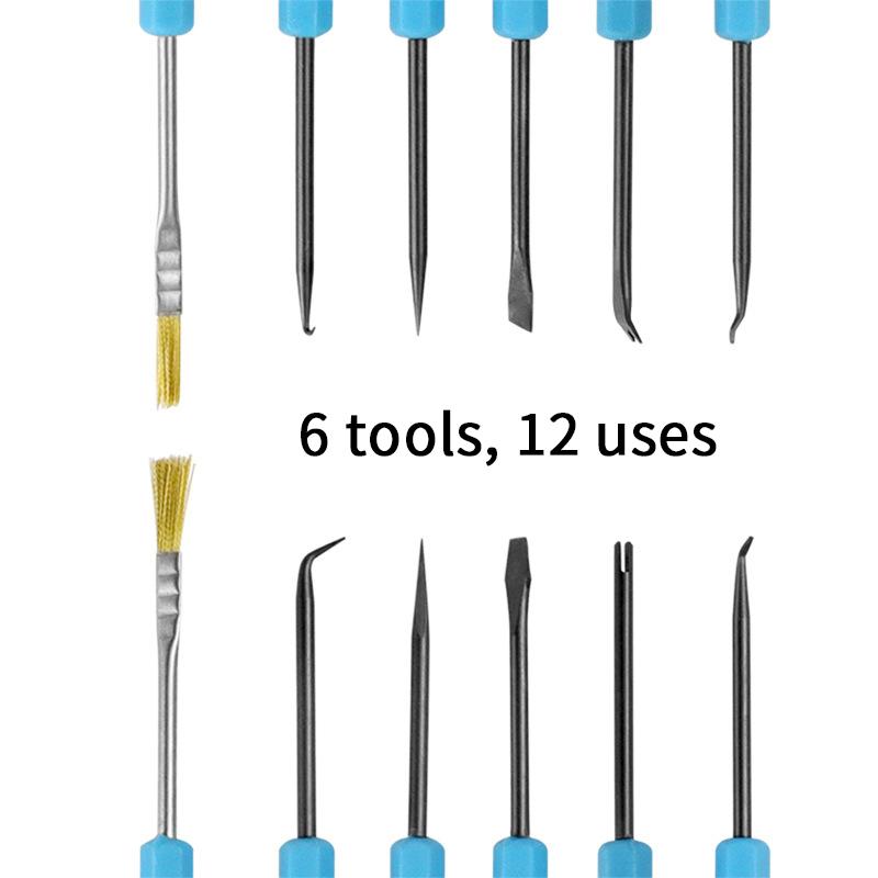 6Pcs PCB Circuit Board Repair Tool Set - Desoldering Soldering Aid Tools, Electronic Cleaning Soldering Accessories for Repairs