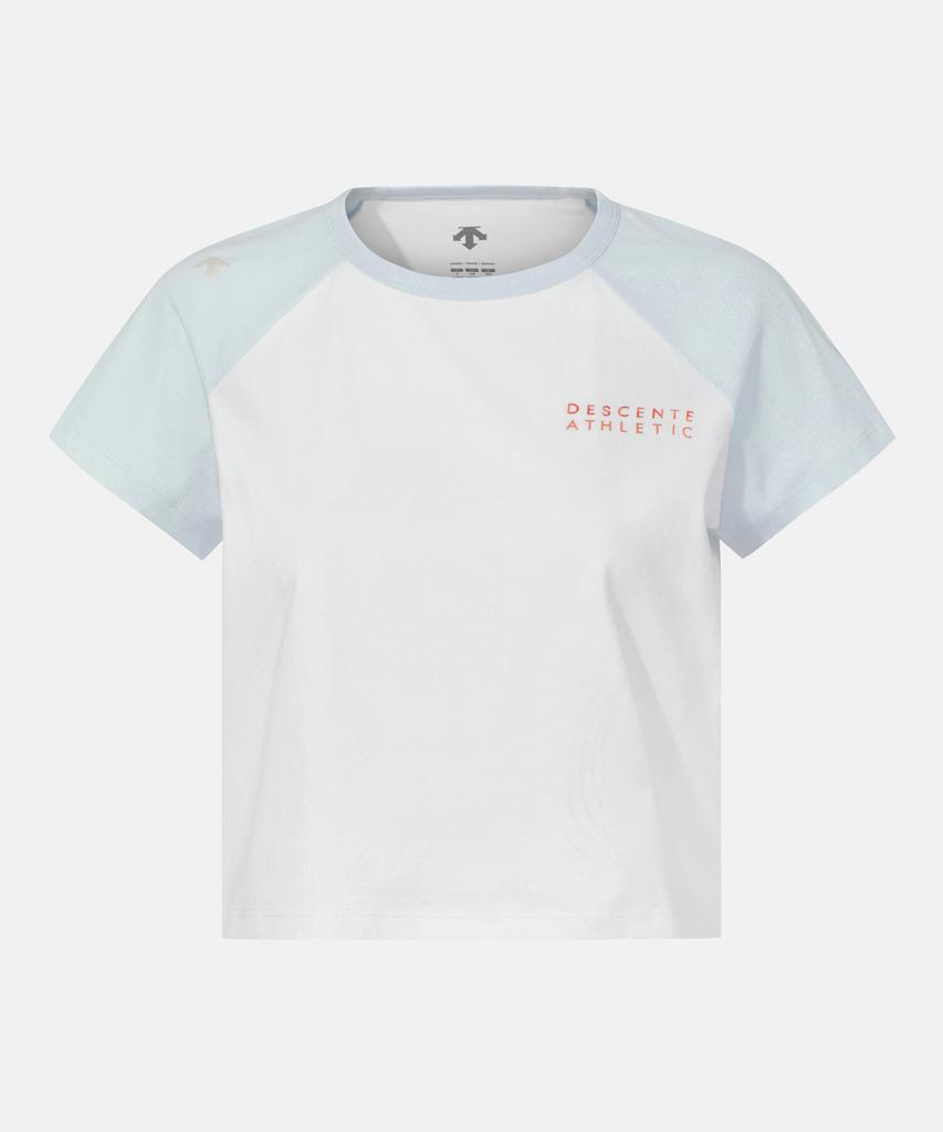 DESCENTE Women'S Cooling Semi-Crop Raglan Short Sleeve T-Shirt Light Blue Sr122Pts33