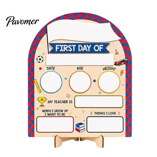 Wooden Message Board for Classroom First Day of School Board, Reusable Erasable Chalkboard Design, Creative Ornaments Stable Base Photo Prop