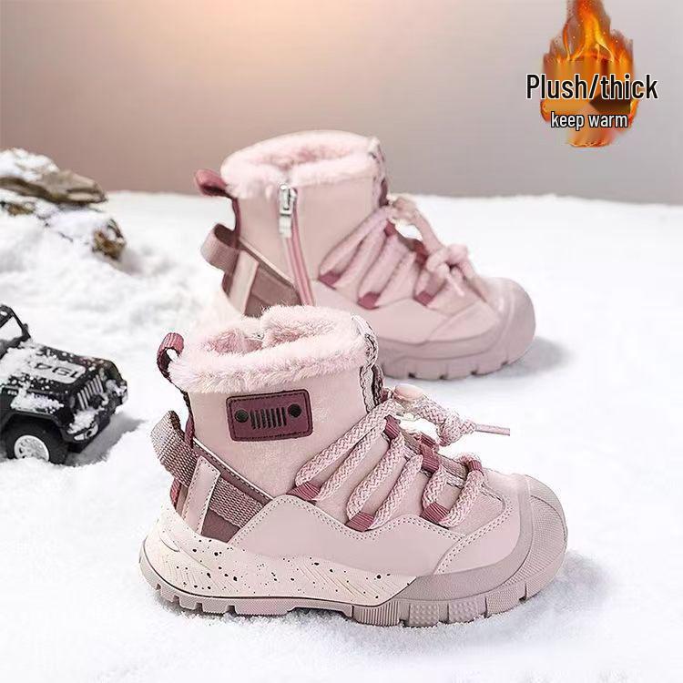 

2025 New Style Northeast Kids Waterproof Non-slip Winter Snow Boots with Plus Velvet for Boys & Girls 35