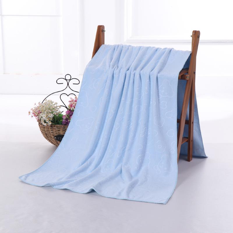 70x140 Nano Ultra-Fine Fiber Cartoon Embossed Bear Quick-Dry Bath & Beach Towel
