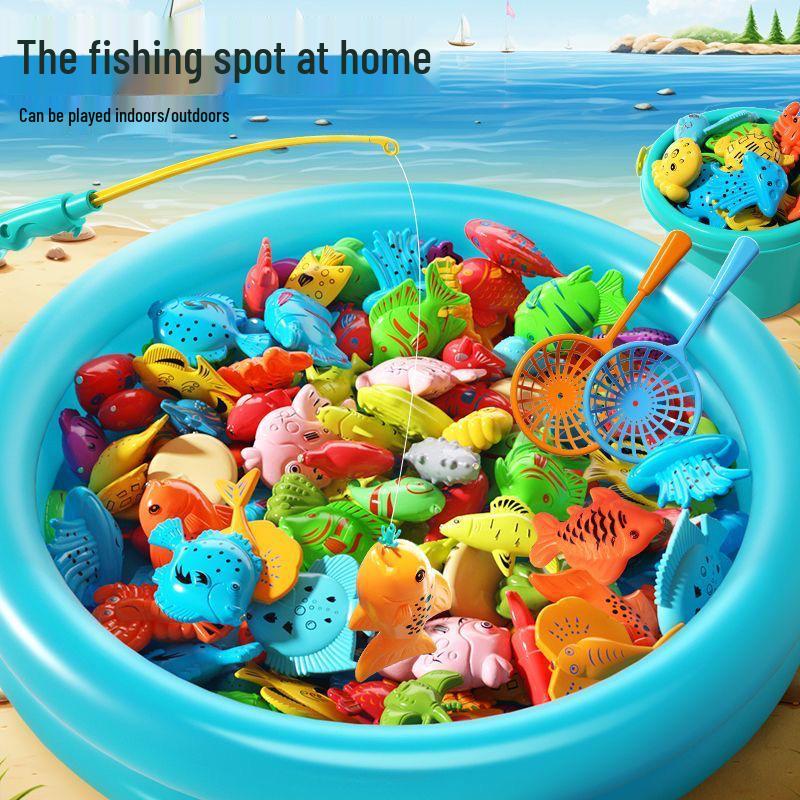 Children's Magnetic Fishing Toy Pool: Pretend Play & Educational Summer Water Game for Boys & Girls