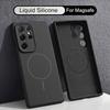 Magnetic Liquid Silicone Case For Samsung S26 S25 Ultra S24 S23 S22 Plus Capa Built-in Magnet Shockproof Soft Cover Funda