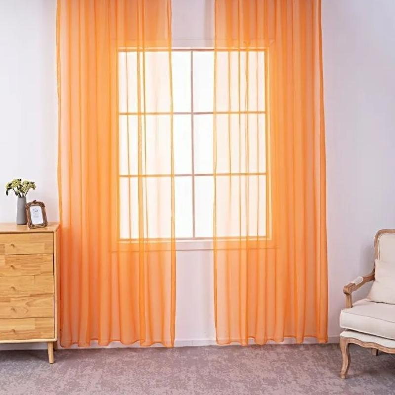 1pcs Beautiful Home Decoration Curtain Translucent Solid Color Gauze Curtains Gorgeous Hotel Living Room Decor Window Blind