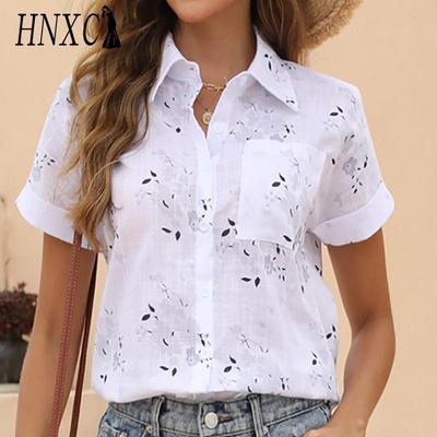 HNXC Blouses & Chemises Décontractées à Manches Courtes et Col Polo pour Femmes