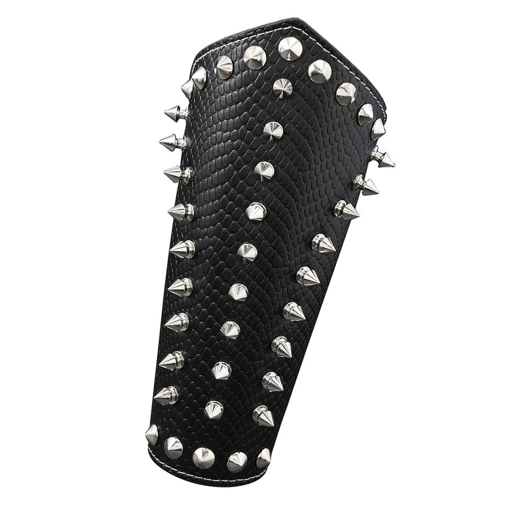 Medieval PU Leather Arm Bracer Victorian Gauntlet Wristband with Rivet Studded For Cosplay Party Festival Photography
