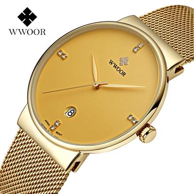WWOOR Herrenuhr, Mesh-Armband, Quarz-Herrenuhr, einfache wasserdichte Uhr, Herrenuhr