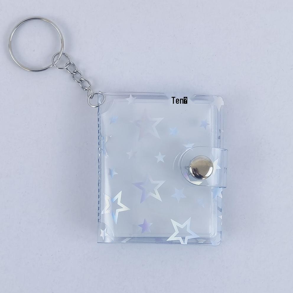 Mini 1-2 Inch Photo Album with Keychain and Stickers for Children's Memories