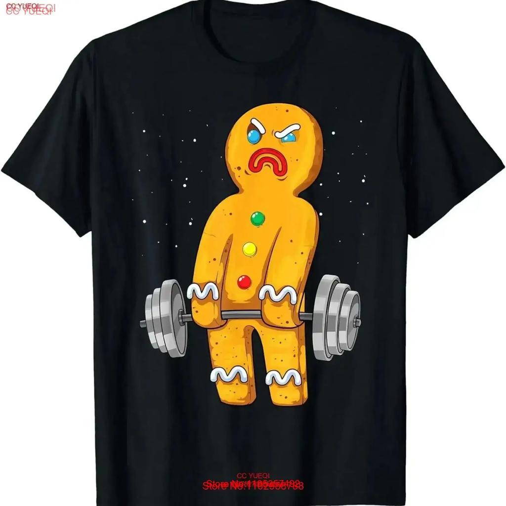 New Limited Gingerbread Unisex Weightlifting Fitness Gym T Shirt Vintage Designer Clothes Fashion Slightly Graphic