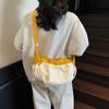 Large-capacity contrasting color casual cloth bag women's new summer niche shoulder bag crossbody dumpling bag