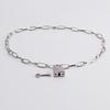European and American personalized punk hip-hop jewelry, lock-shaped double-layer thick chain versatile sweater chain, geometric retro necklace