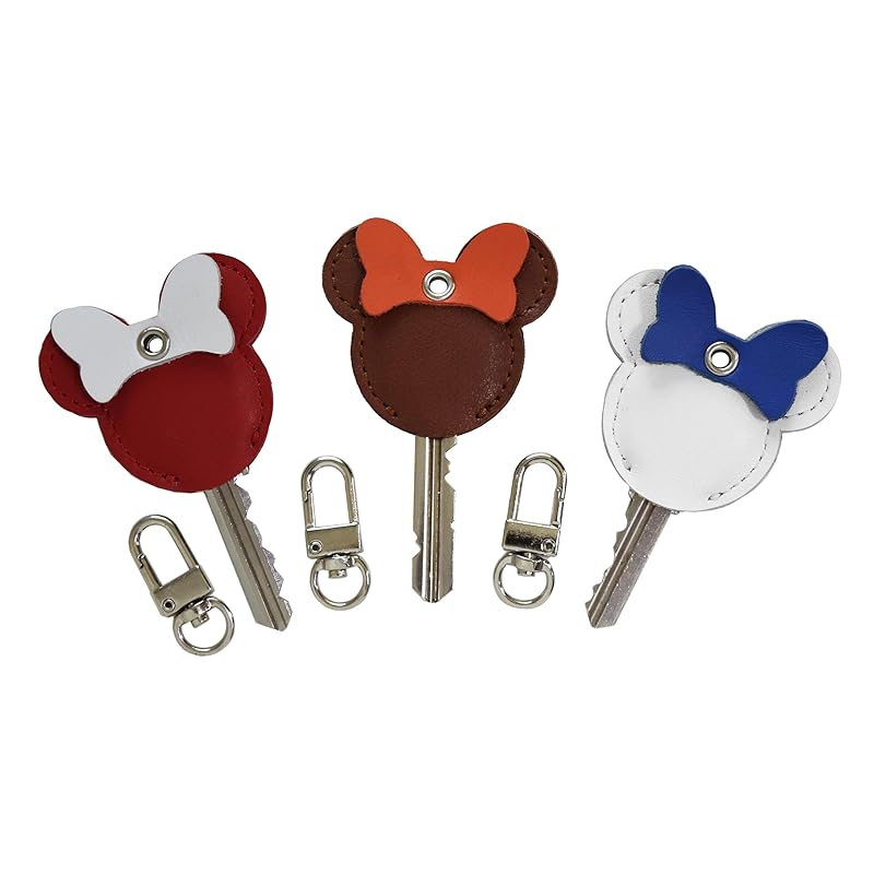 

[Angel House] key cover leather genuine leather key case keycap Crime prevention leather key cover key number Number hidden strap men s ladies mouse