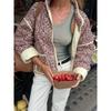 Giacca Cappotto da Donna Stampata in Cotone Autunno/Inverno 2025, Monocolore, Taglia Unica