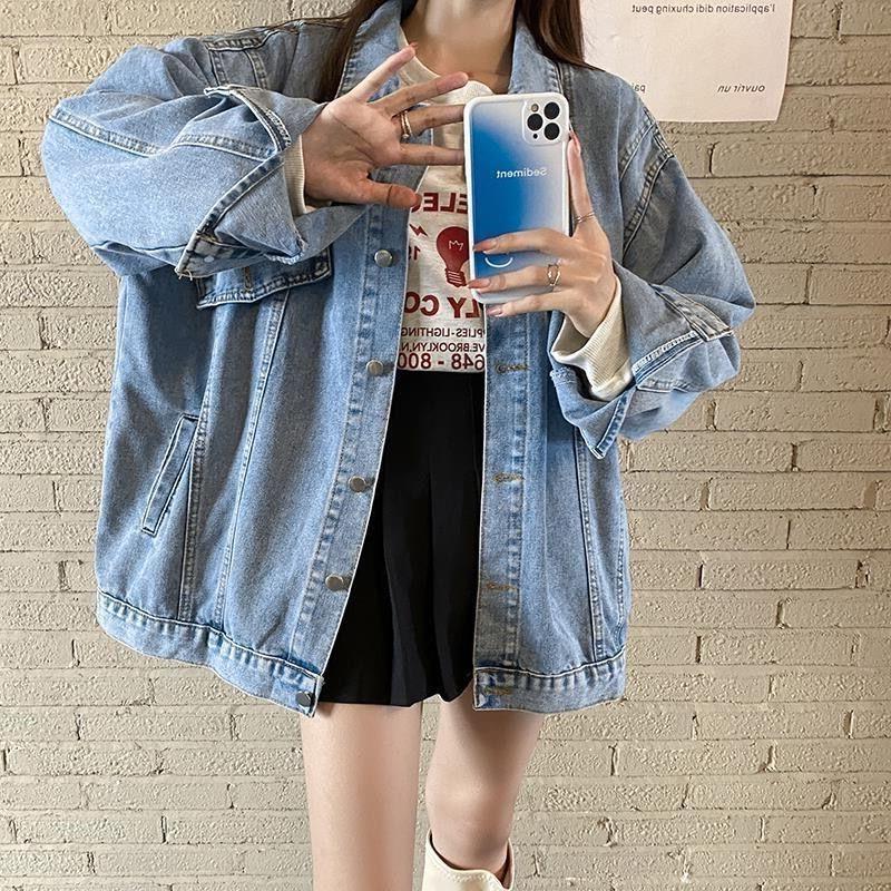 2024 Spring/Autumn Women's Harajuku BF Style Loose Denim Jacket