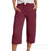 Women's Elastic Waist Cropped Pants In Multiple Colors