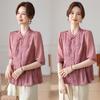 2026 Summer Collection: Elegant Short-Sleeved Slimming Tops for Middle-aged and Elderly Women
