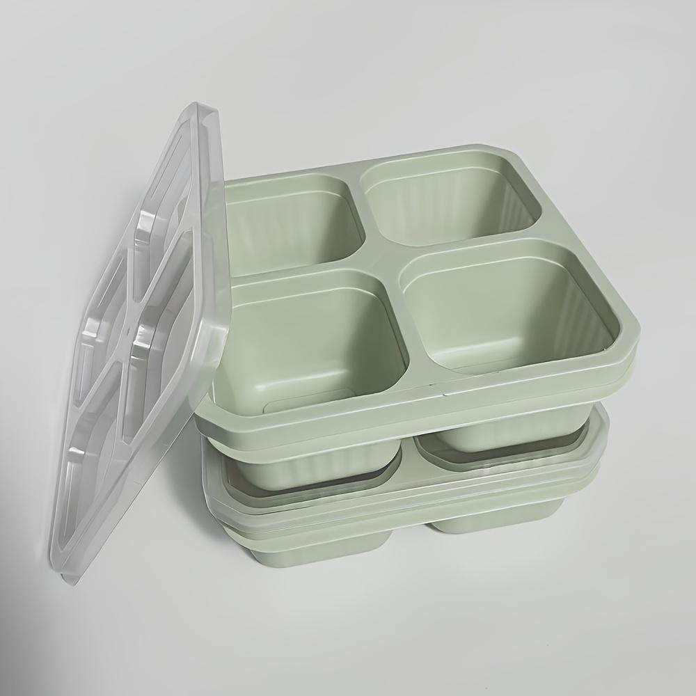 

2pcs 4-compartment bento boxes with lids, microwave & dishwasher safe, 4 colors, ideal for meal prep, office, camping & school