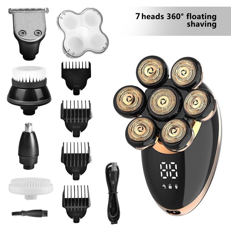 Electric Shaver 7-Head Floating Cutter Head Base USB Charging Portable Beard Trimmer Shaving Machine Man Electric Man shaver