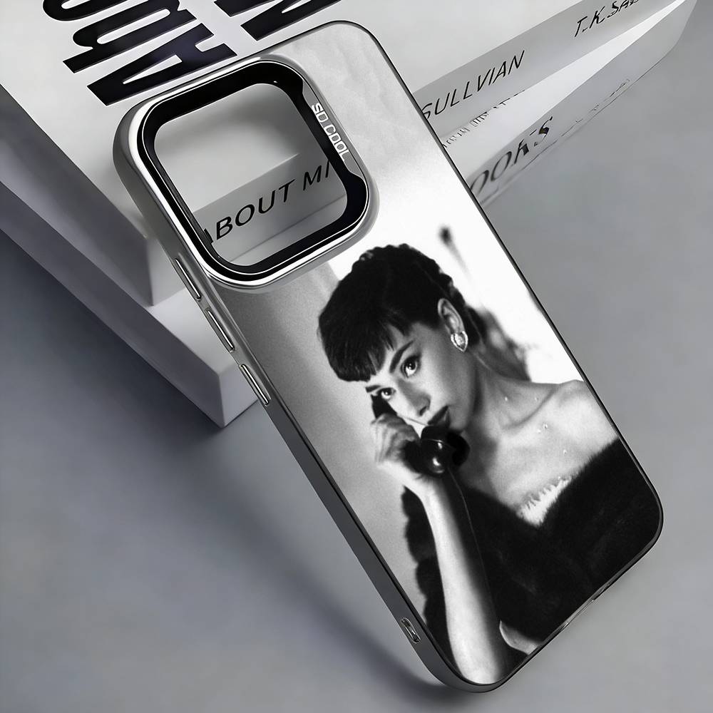 

Actress A-Audrey Hepburn Colorful Silver Back Phone Case For IPhone 17 16 15 14 13 12 11 Plus Pro Max Plus iPhone15pro