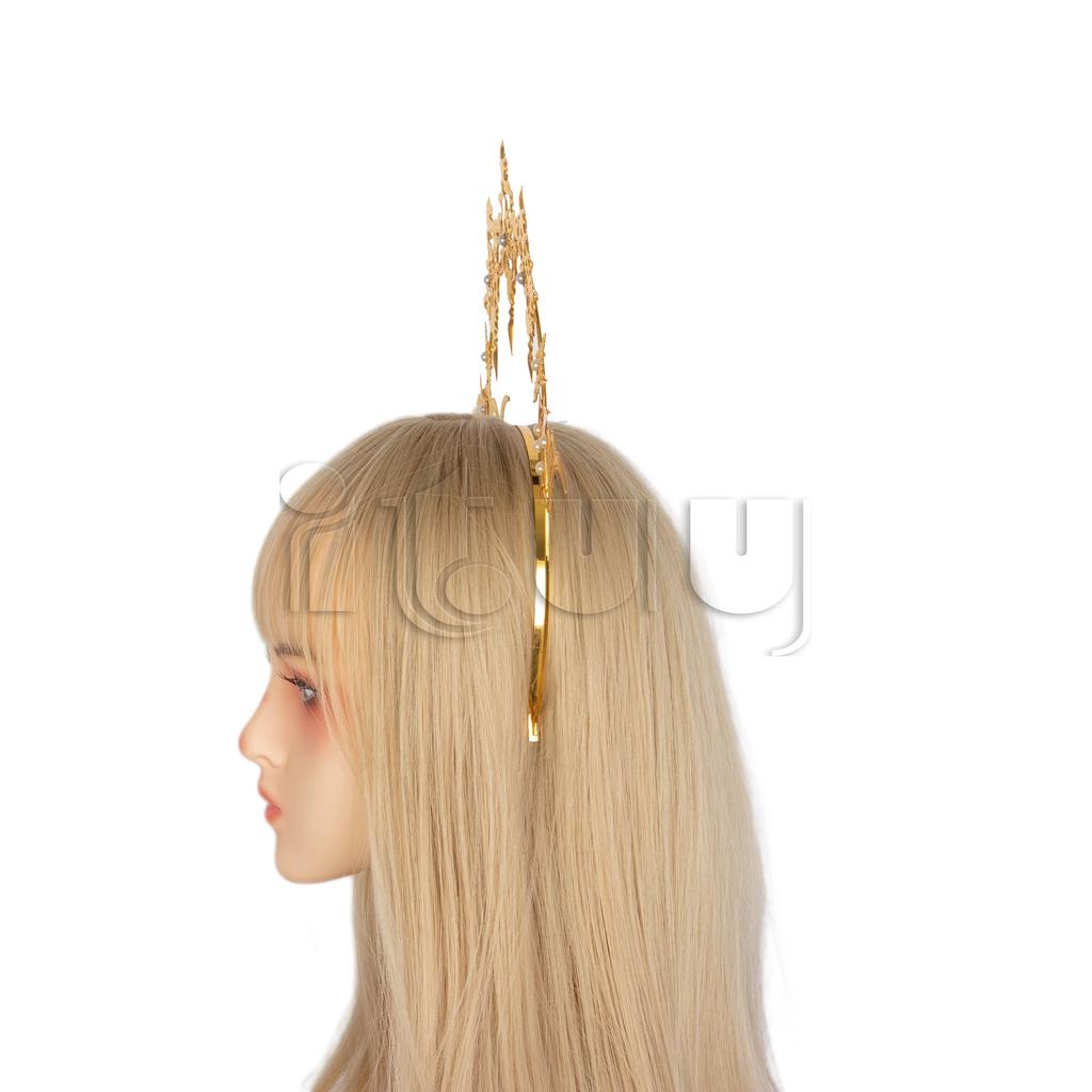 Handmade Halo Crown Headpiece Lolita Goddess KC Gothic Angel Headband Halloween Christmas Party Headdress Hair Accessories