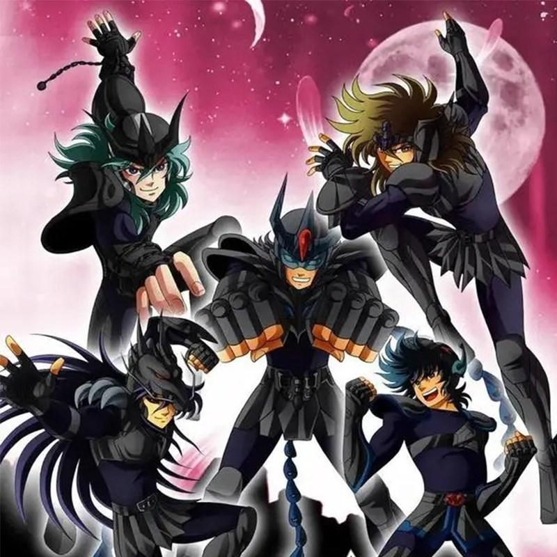 1Set/5Pcs 19cm Anime Dark Saint Seiya Figure Phoenix Ikki Hyoga Seiya Shiryu Action Figures Box Figure Collection Decoration Toy