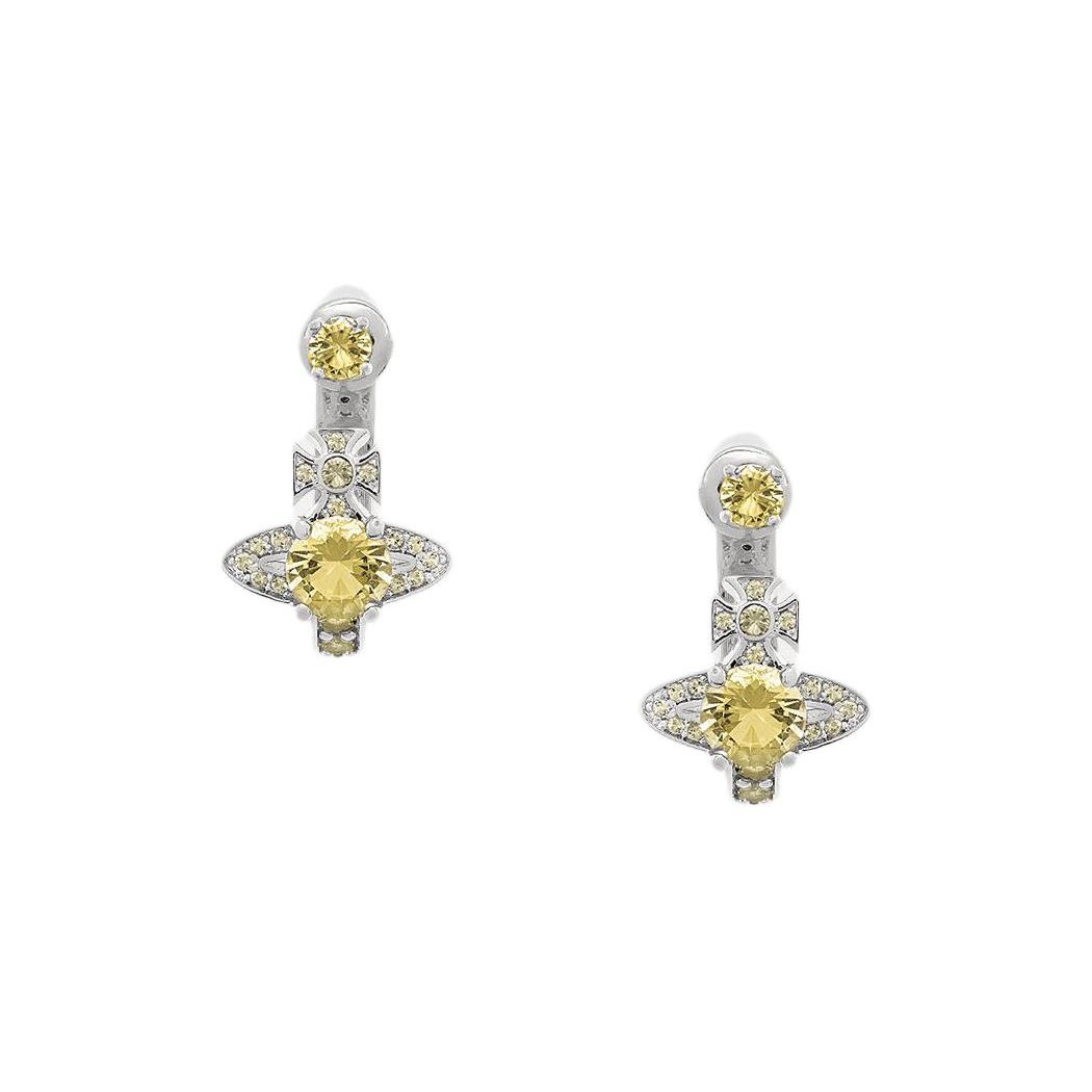 Vivienne Westwood Sphere Pattern Plated Earrings Unisex Earrings Silver 6203005602P451 Basic Packaging-Dust Bag+Box,F,Silver