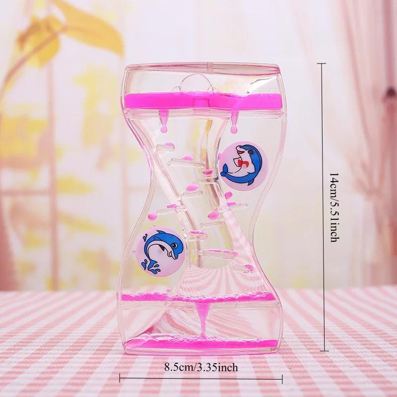 Hourglass Timer Moving Drip Oil Liquid Bubble Kids Toy Home Office Desk Decor Home Decorations Household Supplies