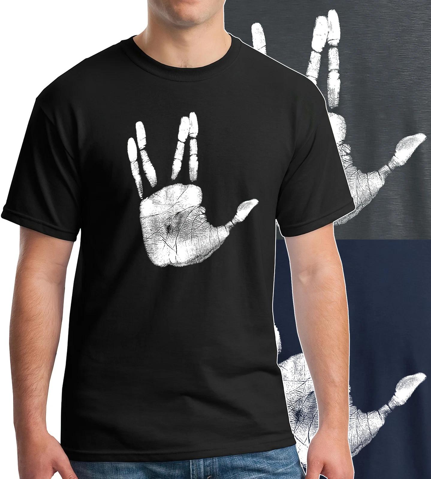 Vulcan Hand Print T-Shirt Victory Signs Classic Movie USA Superhero Peace XL