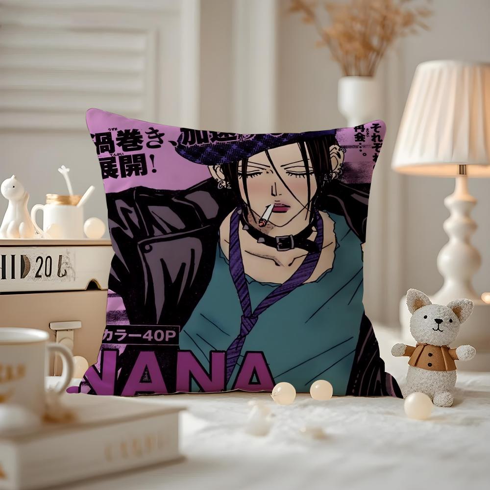 Anime Arrival NNana Cushion Cover Antidustmite Pillowcase Invisible zipper silky short plush Sofa cushion cover