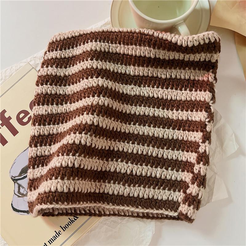 Little Devil Striped Knitted Wool Hat Female Cute Cat Ears Pointed Hat Pullover Ear Cap