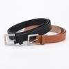 Minimalist Womens Pu Belt With Gold Alloy Buckle For Casual And Office Wear
