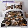 Scottish Shepherd Pattern Bedding Quilt Set Quilt Cover Pillowcase Home Decoration Gift (1 * Duvet Cover + 2 * Pillowcase, Without Core)