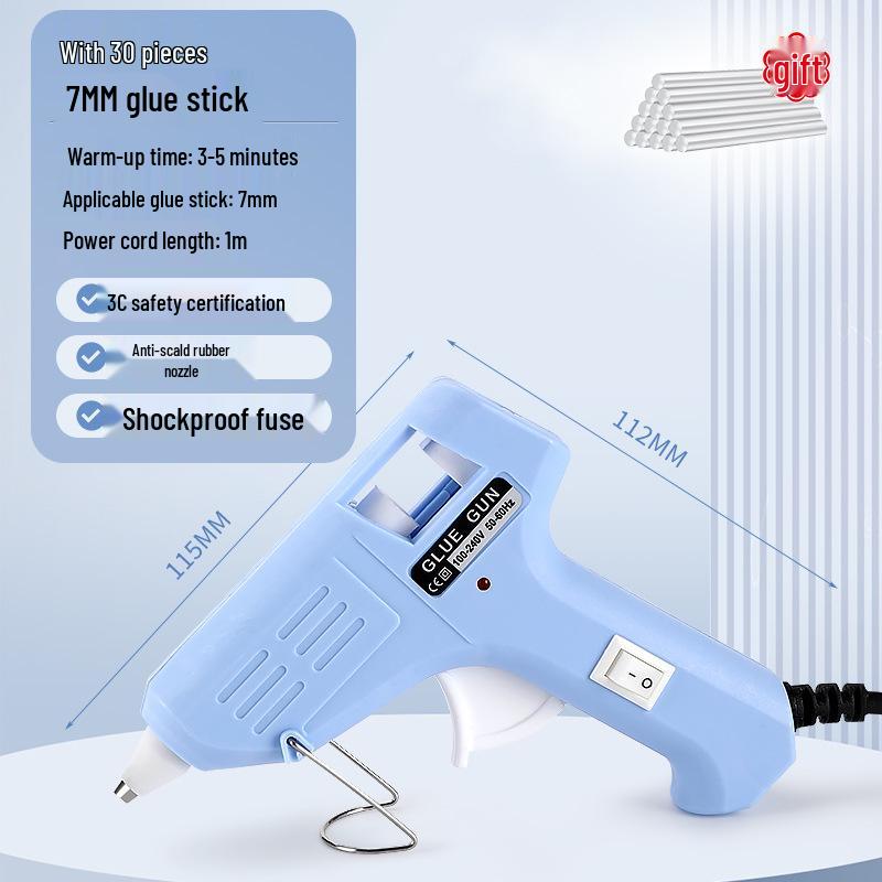 High Viscosity Hot Melt Glue Gun with 7-11mm Sticks for Kids' Crafts and Household Use