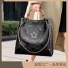 Handbag New Fashionable Texture Bag European and American Embossed Shoulder Bag Large Capacity Premium Feeling Bucket Bag for Women