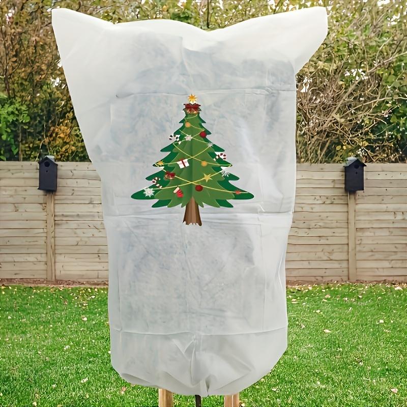 1pc Heavy Duty Winter Frost Cloth Plant Cover - Drawstring Design for Outdoor Shrubs, Fruit Trees,Ideal for Christmas Gardening