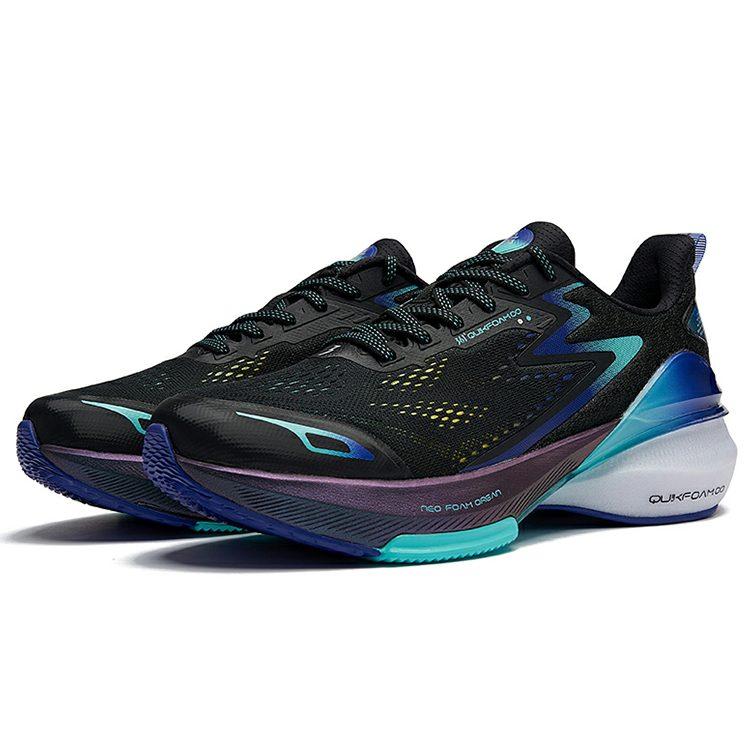 361 Cushioning Slip Resistant Abrasion Resistant Low Top Running Shoes Men's Black Blue 572112237-1