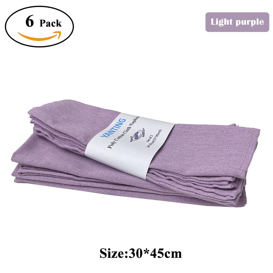 

6PCS 30X45CM 12X18 Inch Light Purple Cloth Napkins Washable Reusable Table Placemat for Wedding Party Home Dining Table Decoration 6pcs-30x45cm фіолетовий