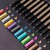 10Pcs Metal Marking Pens, Medium Point Metallic Marker Pens for Rock Painting, Black Paper, Card Making, Scrapbook & DIY Crafts