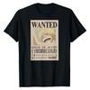 Vinsmoke Sanji Wanted Poster One Piece TShirt Classic Wanted Graphic Print Crew Neck Pure Cotton Casual Streetwear Tops