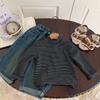 Children'S Bottoming Shirt Autumn New Boys Striped Semi-Turtleneck Bottoming Korean Version Of The Top Tide