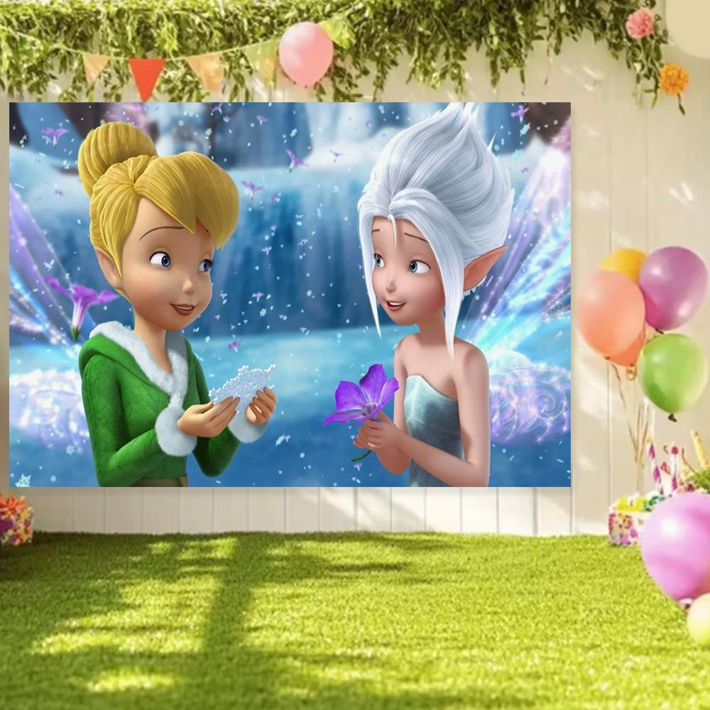 Peter Pan Tinker Bell Birthday Party Decoration Cake Topper Balloon Princess Forest Elf Background Banner Boy Girl Gifts