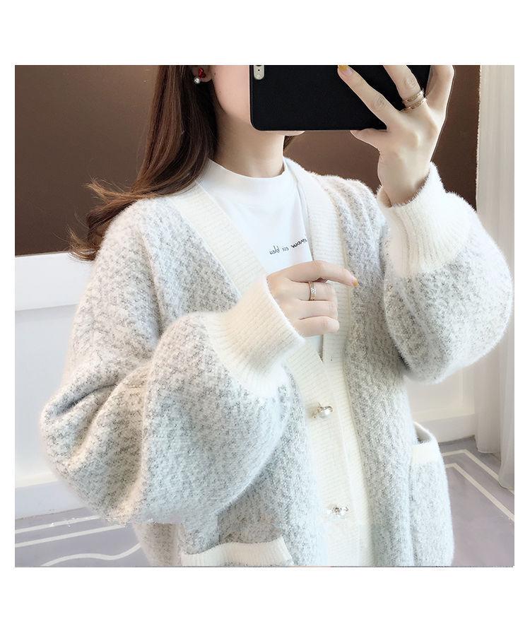 Autumn 2025 Thick Knit Women's Cardigan - Loose, Lazy Style