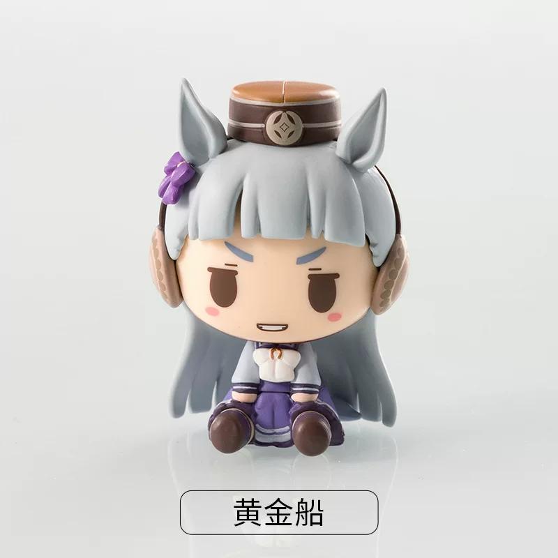 4Pcs/Set Uma Musume Pretty Derby Chibi Figures Mini Horse Ears Kitasan Black Gold Ship Tokai Teio Oguri Cap Cute Anime Model Toy