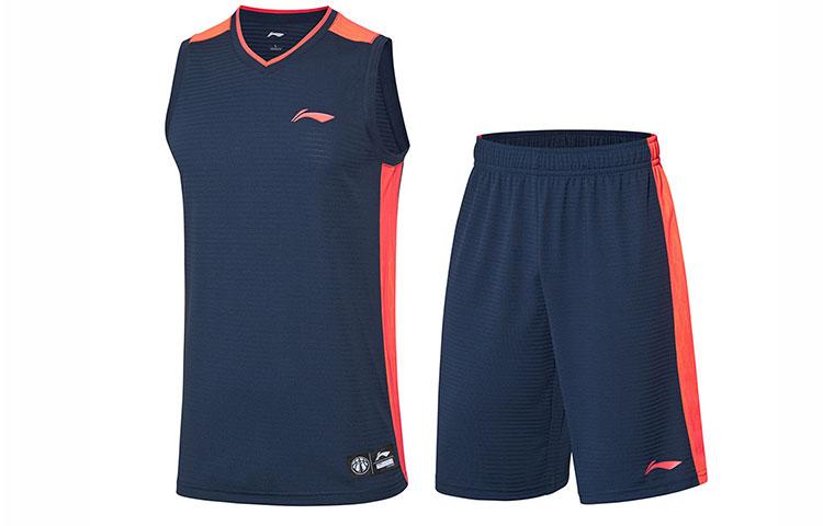 Li Ning Casual Sportswear Men s Blue V Neck Moderate AATP067-4 XXXXL