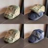 Retro Plush Blend Newsboy Cap With Short Brim And Adjustable Fit For Autumn Fashion
