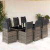 VidaXL 9-piece Garden Bistro Set Grey Cushions Poly Rattan 3277041