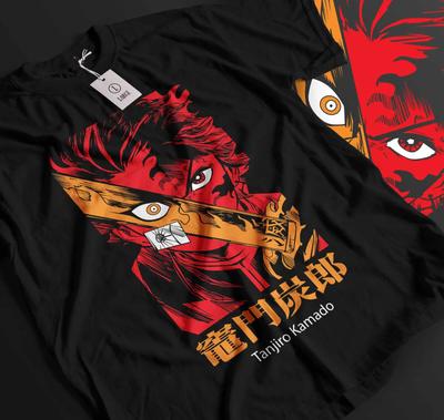Tanjiro Demon Slayer T-shirt Kimetsu No Yaiba Skräckanime Nezuko Tröja Gåva 088