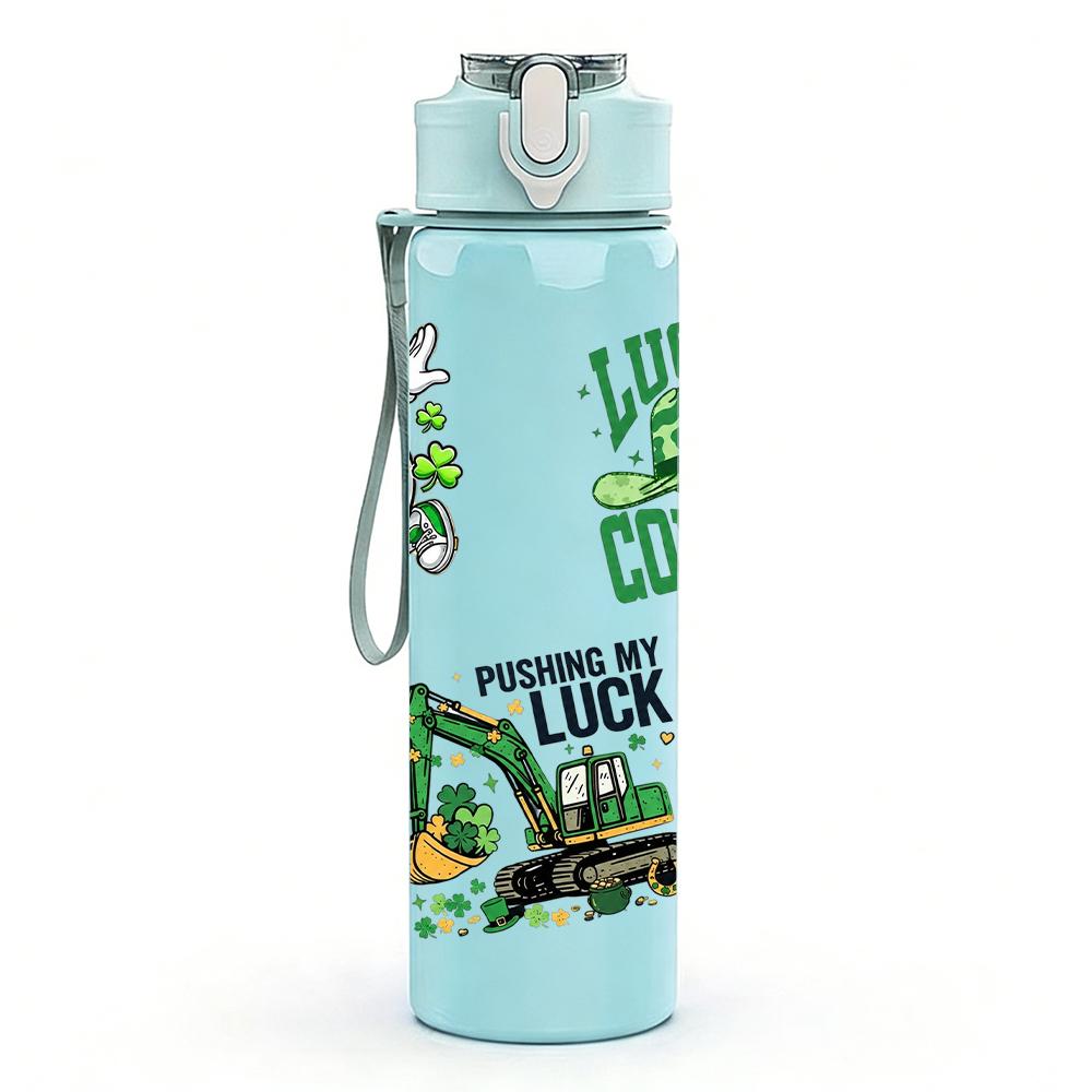 1PC Lucky Duck Frog Floral Combo Print 750ml Color Plastic Water Bottle Leakproof Flip Straw Lid For Sports Office Home Use
