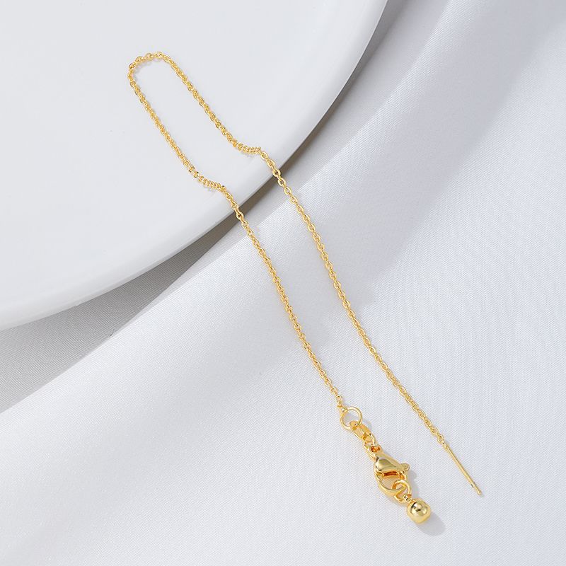 

18K Needle Type Box Chain Universal DIY Ornament Material Package Gold 18K O word bracelet 21cm thick 1.2mm