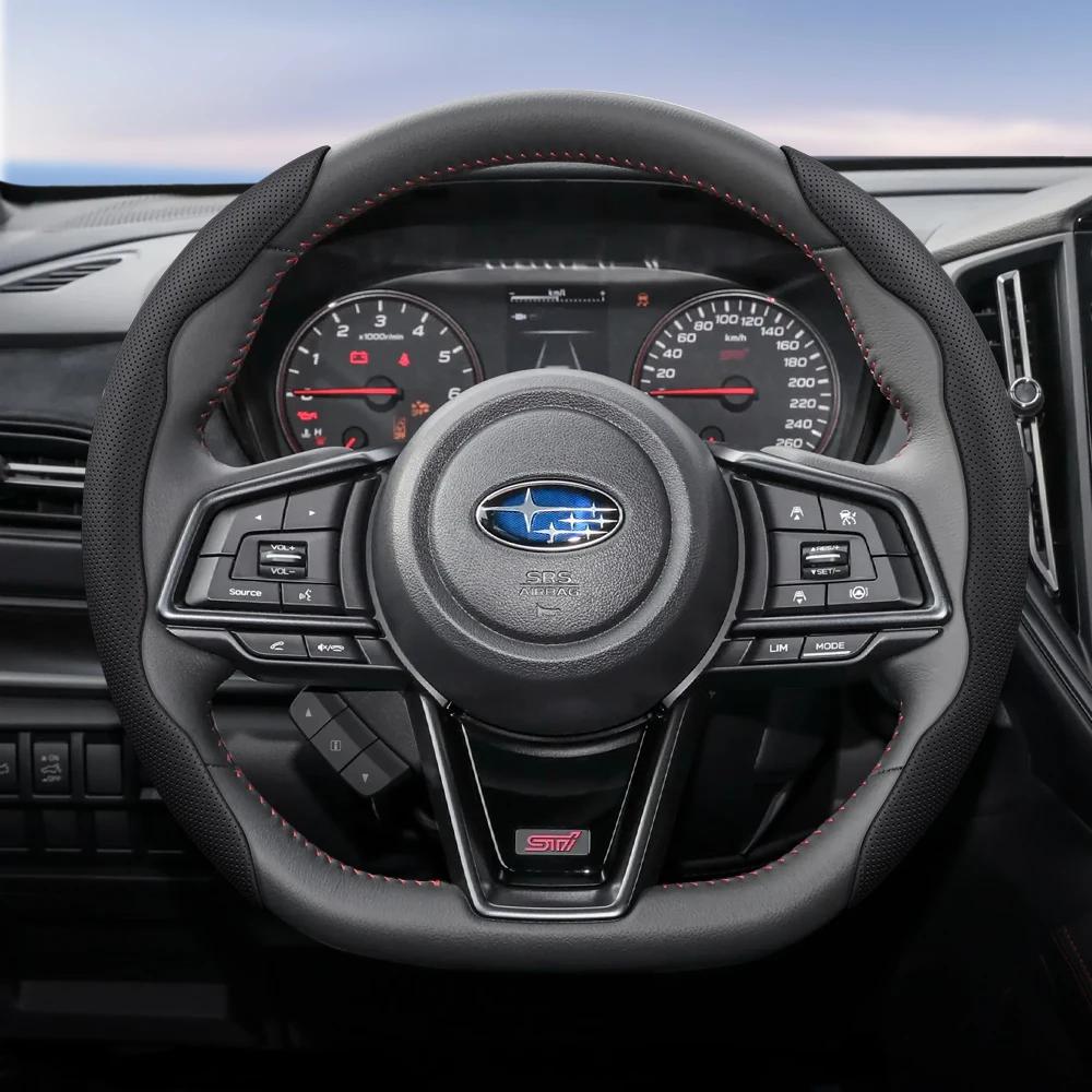 Suitable for SUBARU Breathable Hole Leather Steering Wheel Cover Segmented Outback Forester Impreza Ascent Crosstrek Legacy WRX